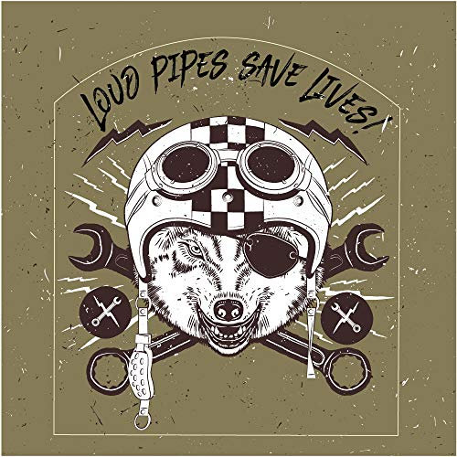 Aufkleber Sticker Loud Pipes Save Lives Auto Motorrad Bulli Moped JDM Tuning Wolf Racing Helm Schraubenschlüssel