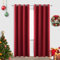 Rote Weihnachtsvorhänge 213 cm Länge für Wohnzimmer, 2 Paneele, Set, Ösen, luxuriöse Verdunkelung, lichtblockierend, wärmeisoliert, Winter, schalldichter Vorhang für Theater, Trennwand, 52x84 cm lang
