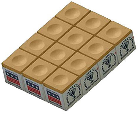 Silver Cup Camel Billiard Chalk Box of 12 USA