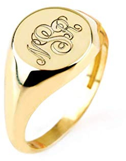 Elegantes Schmuckkästchen Frauen Rund geformt Siegelring in massivem Gold 9k, 14k, &18k, Personalisierte Gold Chevalier Ring, Benutzerdefiniert Ursprüngliche eingraviert, RN320