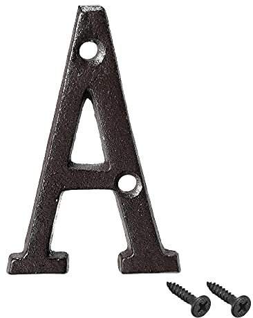 sourcing map House Letter, 3 Inch Cast Iron Letter a for Home Hotel Mailbox Address Sign