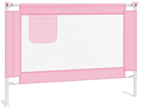 vidaXL Barrière de Sécurité de Lit d'enfant Protection de Lit Bébé Tout-Petits Chambre à Coucher Maison Intérieur Rose 90x25 cm Tissu