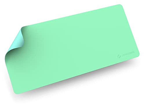 JOYACCESS Sous-Main Bureau, Mouse Pad Multifonctionnel, 35 * 60 Tapis de Bureau en Cuir PU Étanche, Tapis de Souris Antidérapant Double Face, pour Bureau/Maison/Gaming, Olive Verte