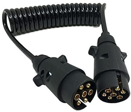PAISEN 7Pin 3M Trailer Extension Lead,Trailer Plug Socket Connector,Towing Caravan Truck Electrical Wiring Cable Connector Round,for Towing Caravan Truck(Male to Male)