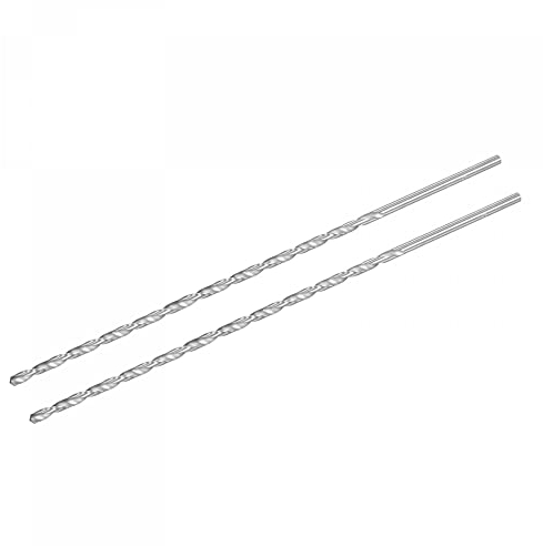 sourcing map 2 Stk HSS Spiralbohrer (Hochgeschwindigkeitsstahl) Extra lange Twist Bohrer 4mm Bohrdurchmesser 250mm Länge