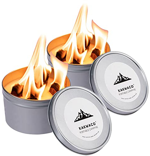 Tragbares Lagerfeuer, leichte und tragbare Feuerstelle, 3–5 Stunden Brenndauer, tolle Atmosphäre für Outdoor, Camping, Picknick, Party, Festival (2 Stück, ohne Kork-Pad)