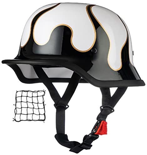 Halbschalenhelm Jet-Helm Helm Retro Halbhelme Motorradhelm Mit ECE Genehmigt Brain-Cap Halbschale Roller-Helm Scooter-Helm Chopper Helm FüR Erwachsene Herren Damen