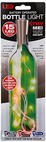 VFM - Red Mini Bottle Lights 15 Battery Operated Leds With Cork Stopper