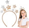 Queekay Stern Stirnband Valentinstag Sterne Haarreif Weihnachten Stern Haarband Weihnachten Haarschmuck für Frauen Mädchen Geschenke Festival Geburtstag Party Zubehör (Gold)