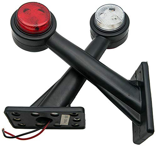 Seitenmarkierungsleuchten, 2 Stück 8 LED Auto Seitenmarkierungsleuchten Wasserdicht Weiß Rot Ellenbogenlampe Kompatibel mit 24 V Anhänger LKW
