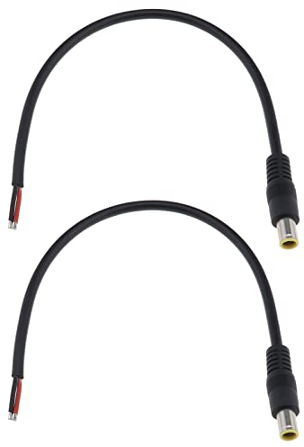 Be In Your Mind 2 STÜCKE DC7909 Stecker Stromkabel 12 V DC Stecker auf Blankdraht Offenes Ende Stromkabel 16 AWG DC 7,9 X 5,5 Mm Hohlstecker Zopfkabel 30 cm für Solarzelle