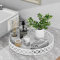 EKNITEY Bandejas de baño para mostrador, bandeja decorativa blanca de 11 pulgadas, bandeja organizadora de perfumes para encimera de cosméticos, bandeja de almacenamiento para baño