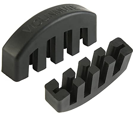 2 x Violinen-Dämpfer, 4/4 Gummi-Übungsstummel, Schwarz