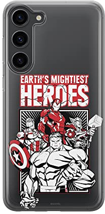 ERT Group Handyhülle für Samsung S23 Original und offiziell Lizenziertes Marvel Muster Avengers 005 optimal an die Form des Handy angepasst, teilweise transparent