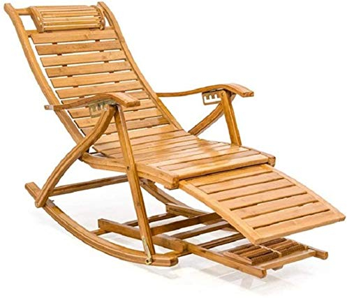 Liegestuhl, zusammenklappbar, für den Außenbereich, Holzstuhl mit Fußstütze, für Veranda, Terrasse, Strand, Piscine, Hinterhof, Einheitsgröße, Sonnenliege, Gartenstühle (Farbe, Größe: Einhei