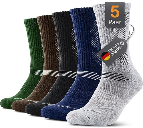 Alaplus Sneaker Socken Herren Damen, Wandersocken 39-42, Crew Socks Baumwolle Tennisocken Trekkingsocken Sportsocken Gepolstert Atmungsaktiv Laufsocken