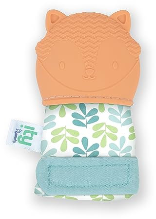 Ingenuity, ity by Ingenuity, Guanto da dentizione, privo di BPA, cinghia regolabile, volpina, unisex, 3+ mesi - Kitt