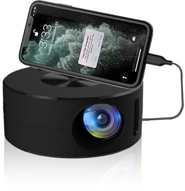 Mini LED Projector, 1080p HD - Portable Home Projector with Built-in Speaker & Same Screen Function