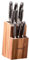 VEVOR Portacoltelli Universale, Ceppo Portacoltelli in Legno di Acacia Senza Coltelli, Supporto per Coltelli a Due Livelli con Spazzola in PP, Organizer per Coltelli in Legno Multifunzionale