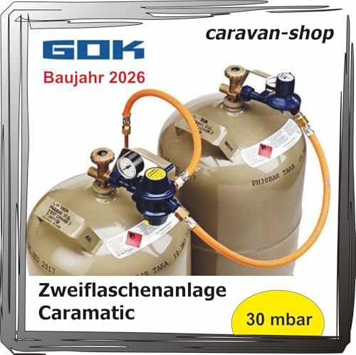 Generisch GOK Zweiflaschenanlage Caramatic 30 mbar für Caravan, Wohnwagen Wohnmobil, Duomatic