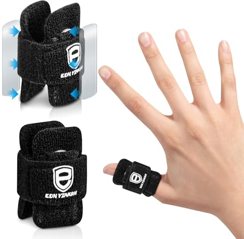 EDNYZAKRN 2Pcs Férula Pulgar, Férula Dedo Gatillo, Ajustable 2 Barras Metálicas Manga Dedo (Large)