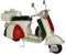 JS Garten Deko Blechmodell Roller Modellroller Oldtimer Vespa mit Italienischer Flagge Motorroller L 17 cm aus Blech