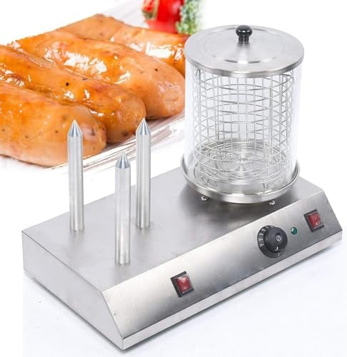 XINRISHENG Electric Grill Cooker Machine,Grilled Hot Dog Machine, Hot Dog Warmer Sausage, Bread Toaster Machine for Restaurant