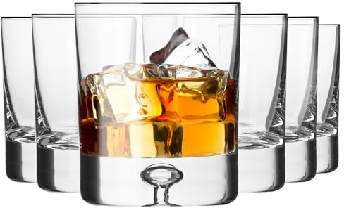 Krosno Verres à whisky Legend, 250 ml, lot de 6, verre de haute qualité, design classique et intemporel, idéal pour whisky, bourbon, cocktails | Cristal sans plomb