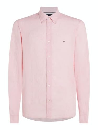 Tommy Hilfiger Pigment Dyed Li Solid RF Shirt Mw0Mw34602 Chemise L/S, Pink (Pink Crystal), XXL Homme