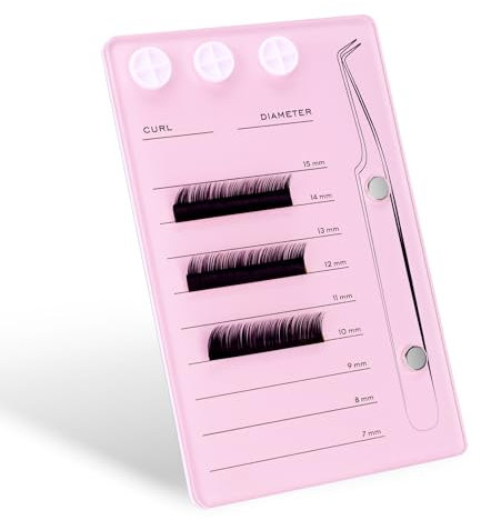 ATOMUS Plateau d'extension de cils rose pour extensions de cils, support de colle en acrylique, support de palette de cils magnétique, outils d'extension de cils