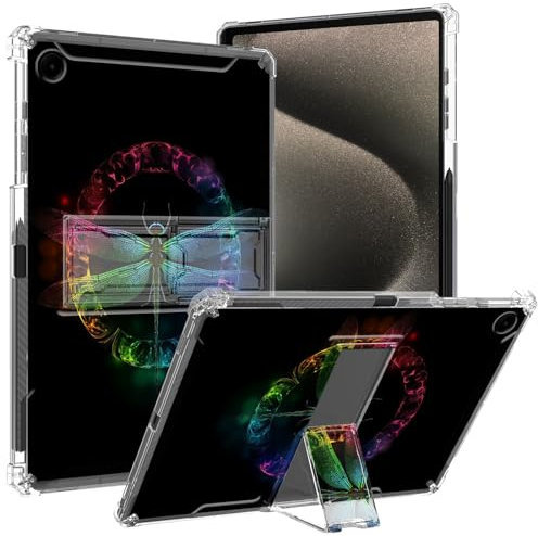 GFRGTFHYT for iPad 9th/ 8th/ 7th Generation Clear Case (2021/2020/2019) for iPad 10.2 inch with Pencil Holder & Kickstand Transparent Slim Soft TPU Shockproof Cover for iPad 10.2,Dragonfly