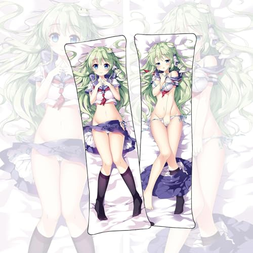 YJIALI-Anime Körperkissen Touhou Project Kochiya Sanae Dakimakura Körperkissen Anime Doppelseitiger Druck Kissenbezug Pfirsich Haut Material Langer Kissenbezug-Kochiya Sanae 50x150cm-Peach Skin