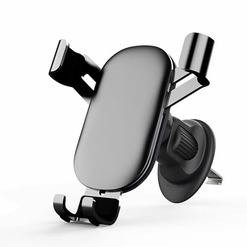 XiJiefa Soporte para teléfono de coche - Soporte para teléfono por Gravedad con Rejillas de ventilación - admite 4-6 Pulgadas - Negro