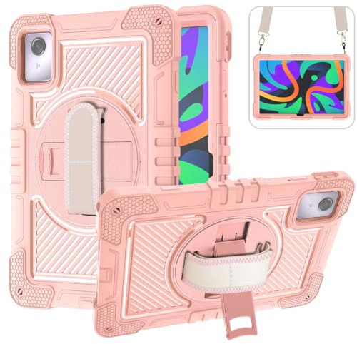 ERDARARIPRO Funda para tablet Lenovo Tab M11 2024 TB330FU/TB330XU de 11 pulgadas, bonita funda de dibujos animados resistente a los golpes con soporte giratorio de 360°, correa de mano y soporte para