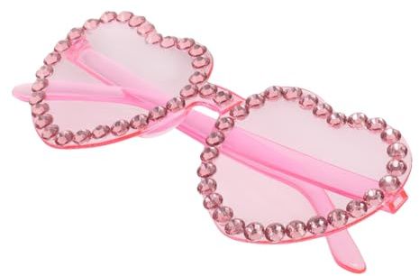 WATIIFUFU 1stk Sonnenbrille Brille Strass Hippie-sonnenbrille Rote Herzbrille Sonnenbrille Mit Rotem Herz Partybrille Lustige Sonnenbrille Polarisiert, Herzförmig Vintage Herz Plastik Rosa