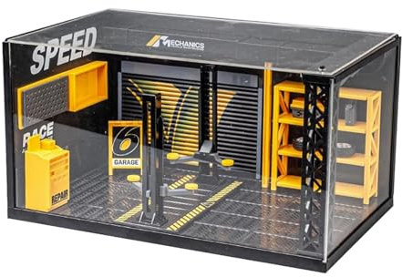 Luwecf Décoration de Scène de Garage de Voiture Diorama à L'échelle 1/24 Aménagement de Scène de Garage Jouets à Faire Soi-même