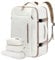 LOVEVOOK Reiserucksack Damen Herren Groß, 40L Handgepäck Rucksack mit 3 Packing Cubes, Wasserdicht Laptop Rucksack 17 Zoll Travel Backpack Weekender Cabin Bag für Reise Arbeit Wandern, Beige Khaki