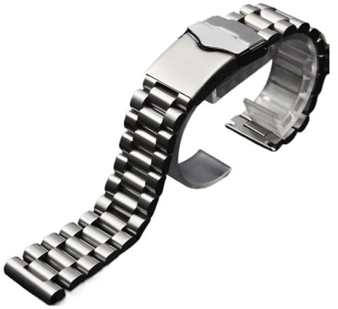 RTRCAGAKM 316L Edelstahl-Armband 22 mm Silber Massivglieder Armband passend für Tag Heuer Carrera F1 Herren-Uhrenarmband