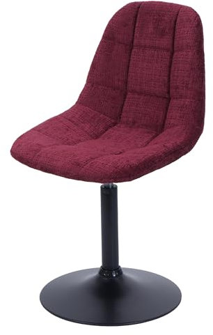 Mendler Esszimmerstuhl HWC-A60, Küchenstuhl Stuhl Drehstuhl, Stahl FSC® Stoff/Textil Chenille (465g/m²) - Bordeaux