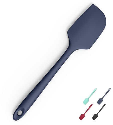 Doosu Food Grade Silicone Spatula, 315℃ Heat Resistant Flexible Kitchen Rubber Bowl Scraper Integrated Seamless Baking Supplies for Scraping Non-Stick Pans (28.9cm, Midnight Blue)