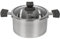 Bargain Shack Stainless Steel Stockpots with Lid Pots for Induction Hob Casserole Dish Cooking Pot with Glass Lid Pasta Pans Soup Pot for Soups, Stews (Black, 24cm Stockpot)