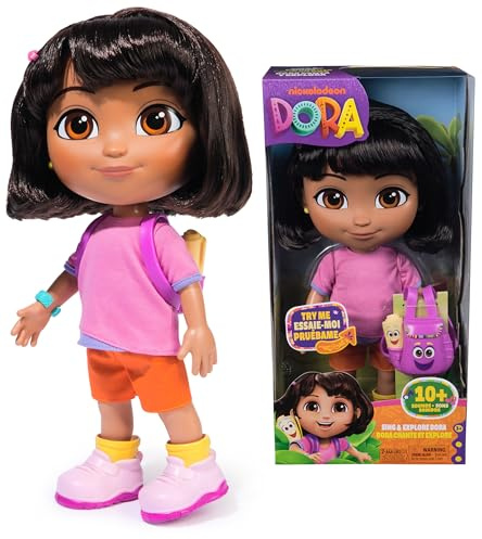 Dora, Sing & Explore Doll with Music, Sound Effects, Bilingual Phrases, Doll Clothes & Accessories, Kids Toys for Girls & Boys Ages 3 and Up