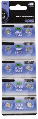 omiinitio 10 pilas alcalinas de 55 V para calculadora de relojes y juguetes Ag0/Ag1/Ag2/Ag3/Ag4/Ag5