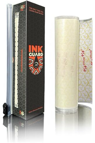 Ink Guard Tattoo Folie Heilung [6 x 6 Fuß] | Wasserdichte, Atmungsaktive Second Skin Tattoo Aftercare Bandage mit Innovativer PET-Trägerfolie für Schnelle Heilung & Schutz, Tattoo Pflaster