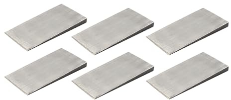Steel Flange Wedge, Beveled Washers Right Angle Wedges, Triangle Metal Shims, Steel Silvery Spreading Triangle Wedges, Metal Shims for Welding Machines lathes Workshop Factory (6, 4 x 2)