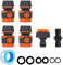 6pcs Garden Hose Pipe Connector for Tap,Hose Pipe Connectors Fittings Set,Outside Tap to Hose Connector Fittings Set-Quick Connector, Tap Adapter for Tap 3/4''&1/2'' 2 in 1