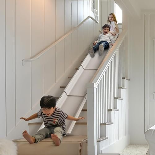 Scivoli per Scale, Scivolo per Scale da Interni per Bambini con Fondo Antiscivolo, Facile da Riporre, Senza Installazione, Compatibile con Il 90% Delle Scale