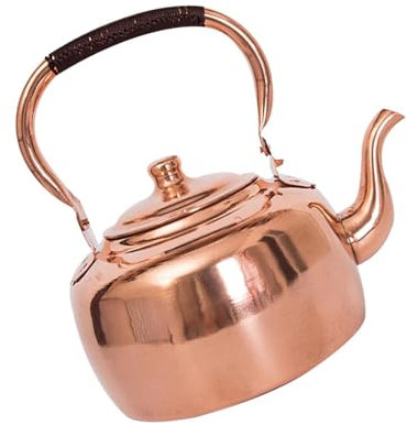 Bouilloire en cuivre faite à la main, capacité de 3 litres, compatible avec les plaques à induction, théière essentielle pour le camping et la cuisine