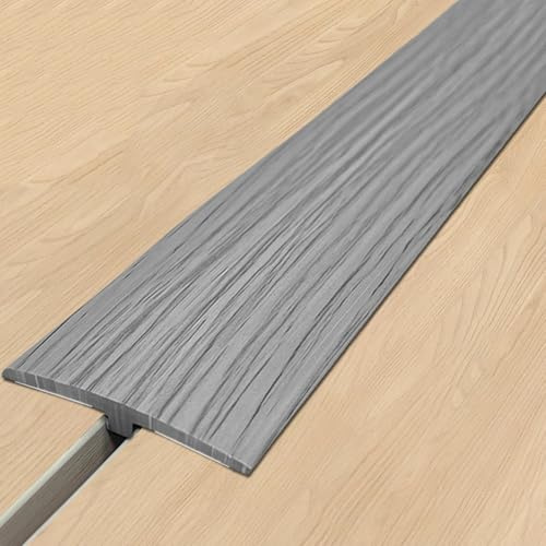 VQWQV PVC Selbstklebende Bodenübergangsstreifen Vinylböden Leiste Länge 100 cm Holzmaserung Leicht Zu Reinigen Verbindungsstreifen Für Laminatfugen(Light Gray)