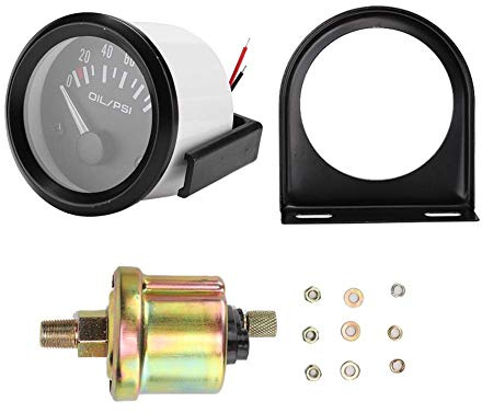 CYTGOUPER 52mm Electronic Oil Pressure Gauge, 0-100 PSI Universal 12V Car Oil Pressure Gauge, ABS Material Accurate Meter for Auto Racer Truck